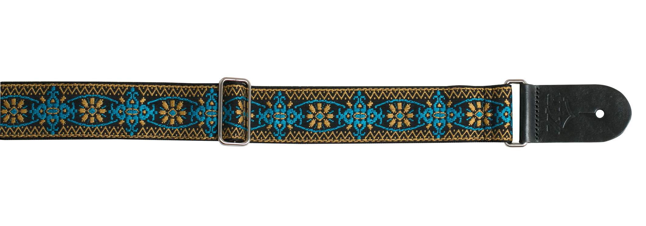 XTR | LS135 | Vintage Jacquard Weave Guitar Strap | Vintage Gold/Blue XTR | LS135 | Vintage Jacquard Weave Guitar Strap | Vintage Gold/Blue